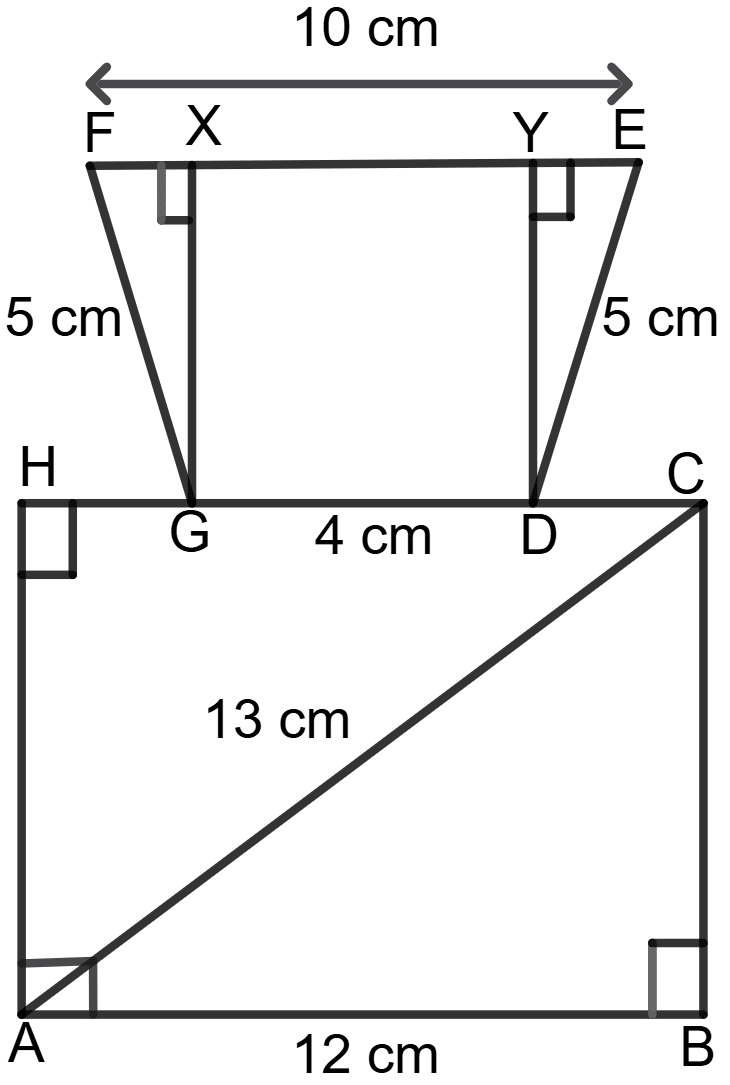 Find the area and the perimeter of the following figure. Chapterwise Revision (Stage 2), Concise Mathematics Solutions ICSE Class 9.