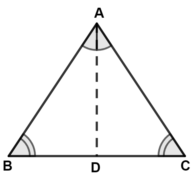 In the given figure, ∠B = ∠C and ∠BAD = ∠CAD, then : Isosceles Triangles, Concise Mathematics Solutions ICSE Class 9.