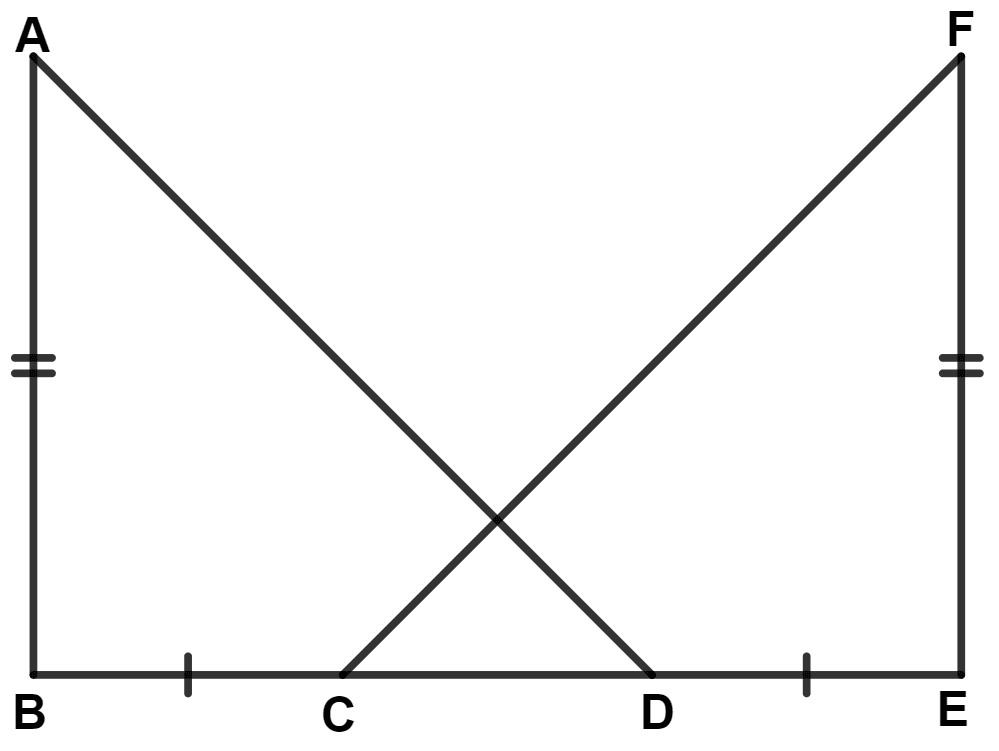 In the given figure, AB ⊥ BE, EF ⊥ BE, AB = EF and BC = DE, then : Isosceles Triangles, Concise Mathematics Solutions ICSE Class 9.