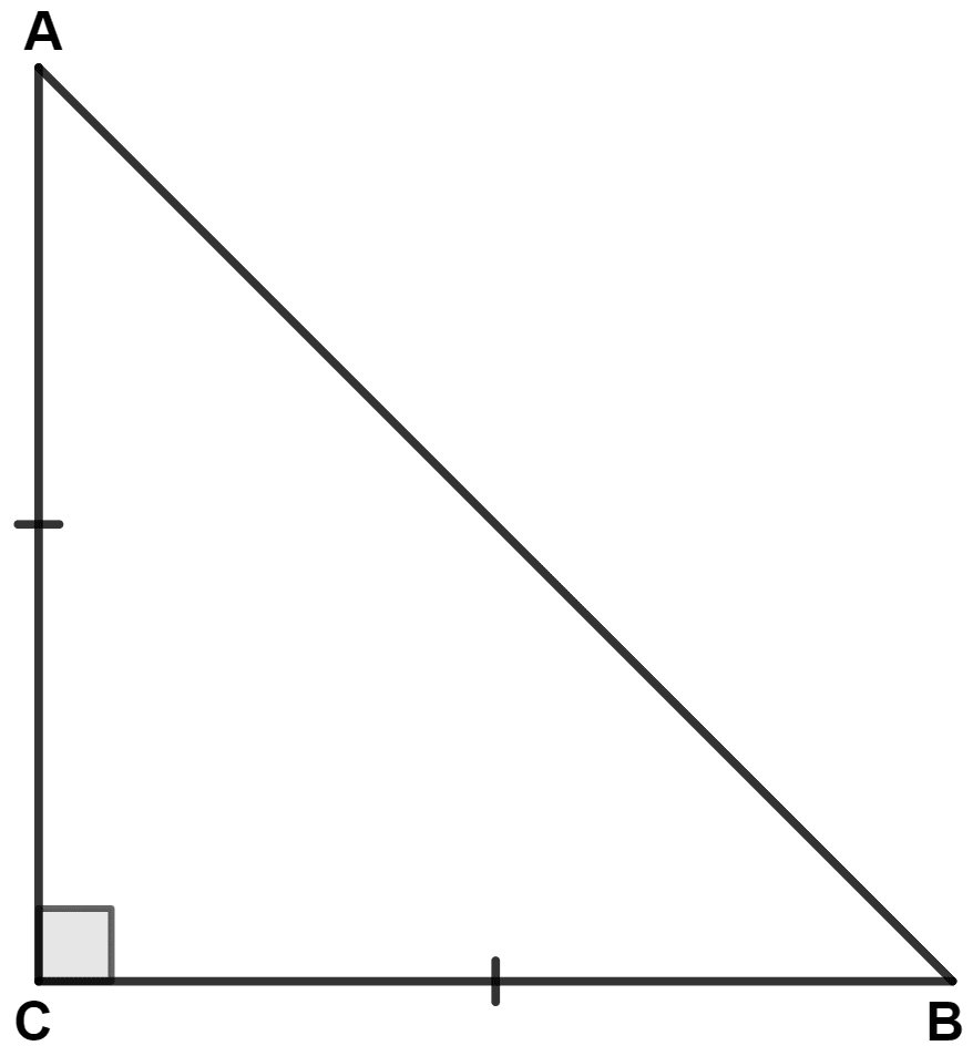 In △ ABC, ∠C = 90° and AC = BC, then AB2 is equal to : Pythagoras Theorem, Concise Mathematics Solutions ICSE Class 9.