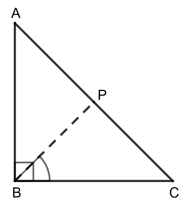 ∠ABC = 90° and P is a point on side AC. Then: Isosceles Triangles, Concise Mathematics Solutions ICSE Class 9.