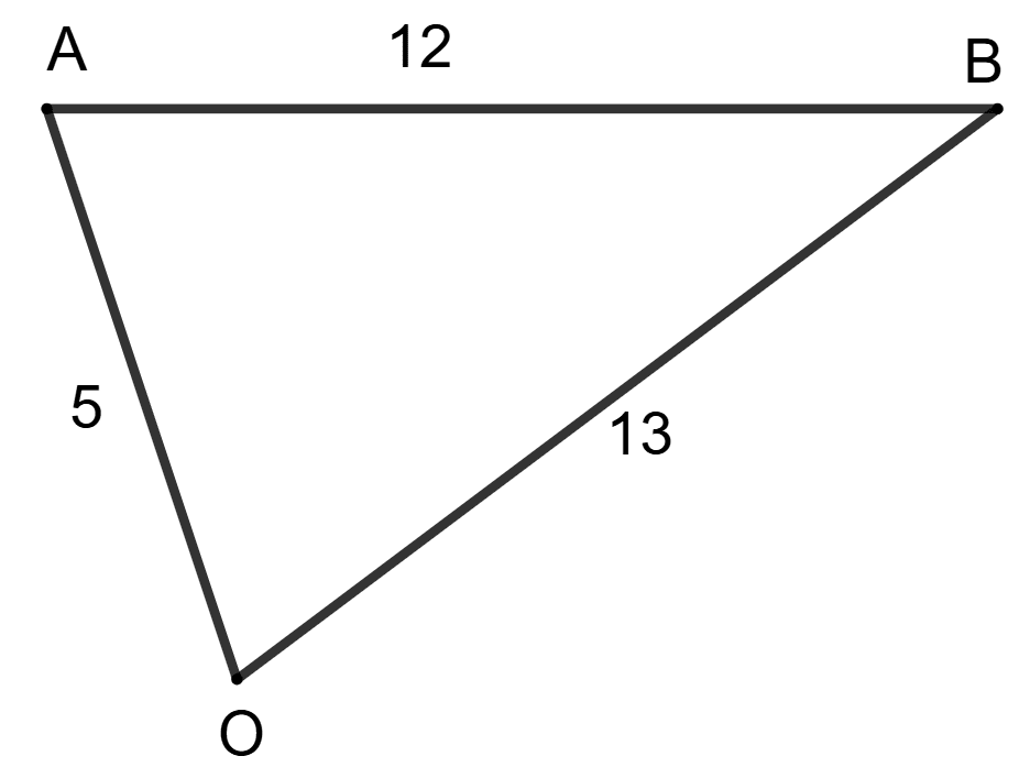 Angle AOB is. Pythagoras Theorem, Concise Mathematics Solutions ICSE Class 9.