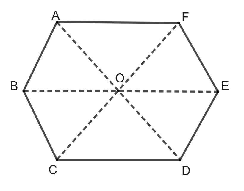 A regular hexagon has six equal sides and six equal interior angles, each measuring 120 degrees. Concise Mathematics Solutions ICSE Class 9.