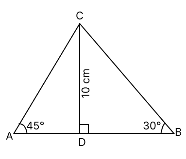 The length of AB is: Solution of Right Triangles, Concise Mathematics Solutions ICSE Class 9.