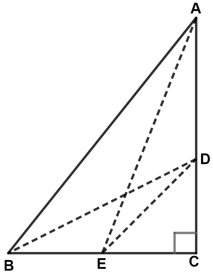 In the given diagram, AE2 + BD2 is equal to : Pythagoras Theorem, Concise Mathematics Solutions ICSE Class 9.