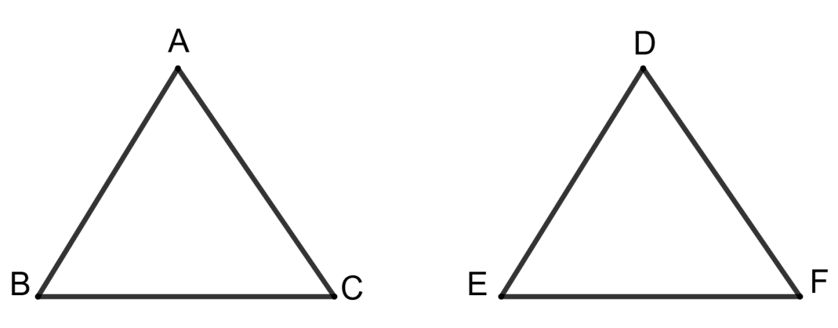 In triangles ABC and DEF, AB = DE and AC = EF, then to make these two triangles congruent, we must have. Triangles, Concise Mathematics Solutions ICSE Class 9.