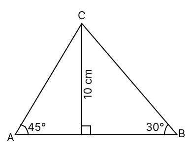 The length of AB is: Solution of Right Triangles, Concise Mathematics Solutions ICSE Class 9.