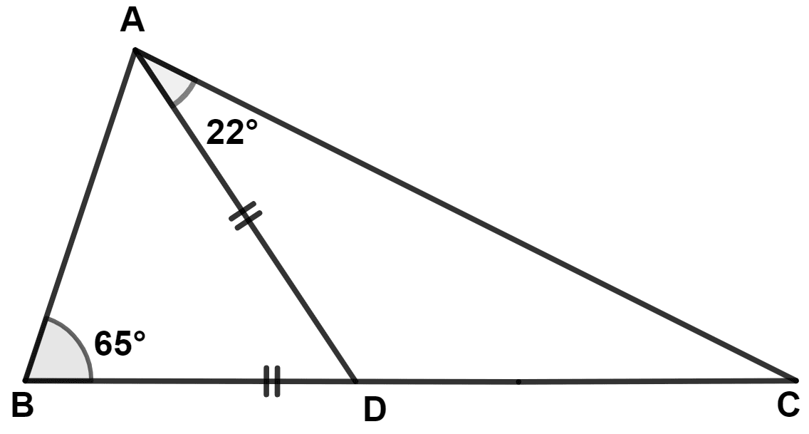 In the given figure, AD = BD, then angle ACD is : Isosceles Triangles, Concise Mathematics Solutions ICSE Class 9.