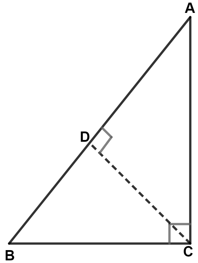 In the given figure, the value of AB × CD is : Pythagoras Theorem, Concise Mathematics Solutions ICSE Class 9.