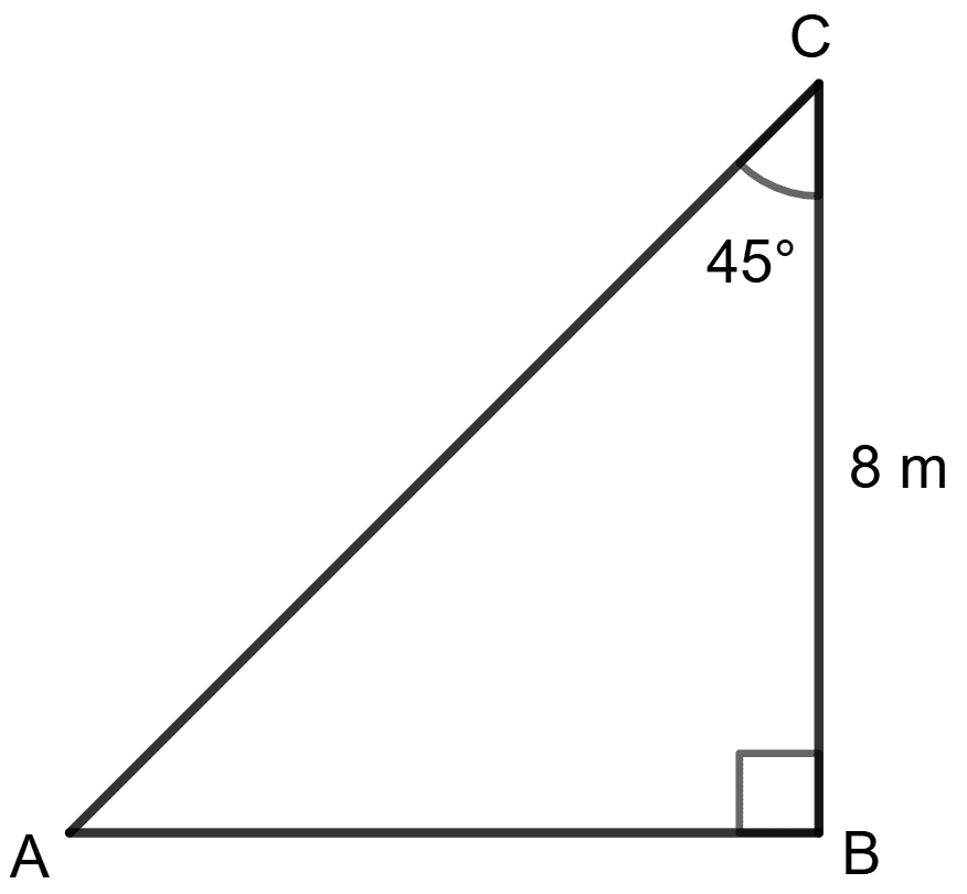 In the given triangle, the length of AB is : Solution of Right Triangles, Concise Mathematics Solutions ICSE Class 9.