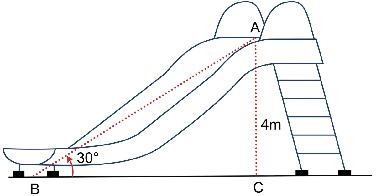A school authority constructed a slide for its children below the age of 12 years. Solution of Right Triangles, Concise Mathematics Solutions ICSE Class 9.