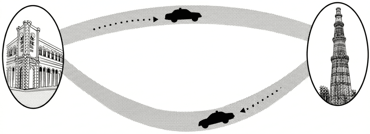 Jasjit goes from Connaught Place to Qutub Minar, a distance of 13 km, by a taxi and after spending some time there, he returned back to Connaught Place by a route which is 16 km long in some other taxi. Simultaneous (Linear) Equations [Including Problems], Concise Mathematics Solutions ICSE Class 9.