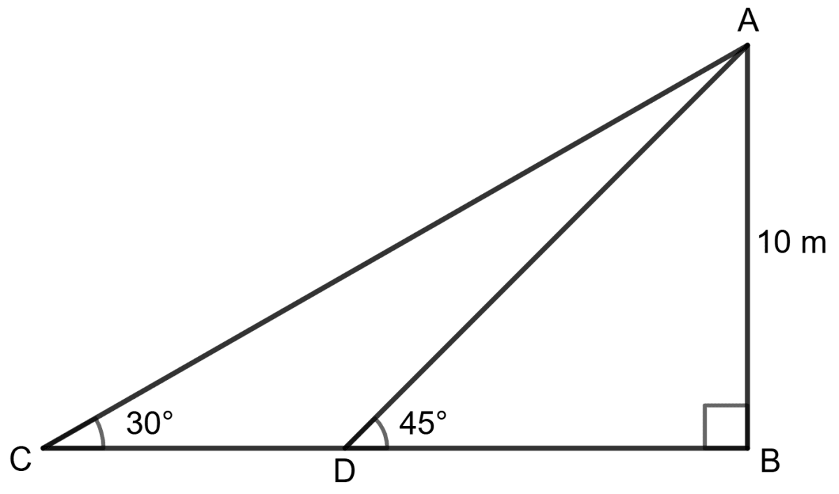 From the information given in the triangle shown below, the length of CD is : Solution of Right Triangles, Concise Mathematics Solutions ICSE Class 9.