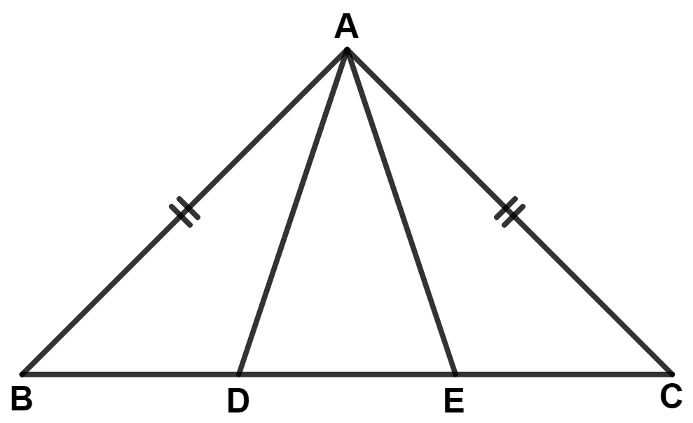 In the given figure; BE = DC, then : Isosceles Triangles, Concise Mathematics Solutions ICSE Class 9.