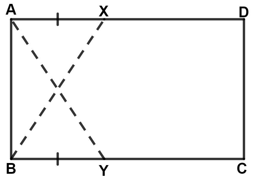 ABCD is a rectangle. X and Y are points on sides AD and BC respectively such that AX = BY, then : Isosceles Triangles, Concise Mathematics Solutions ICSE Class 9.