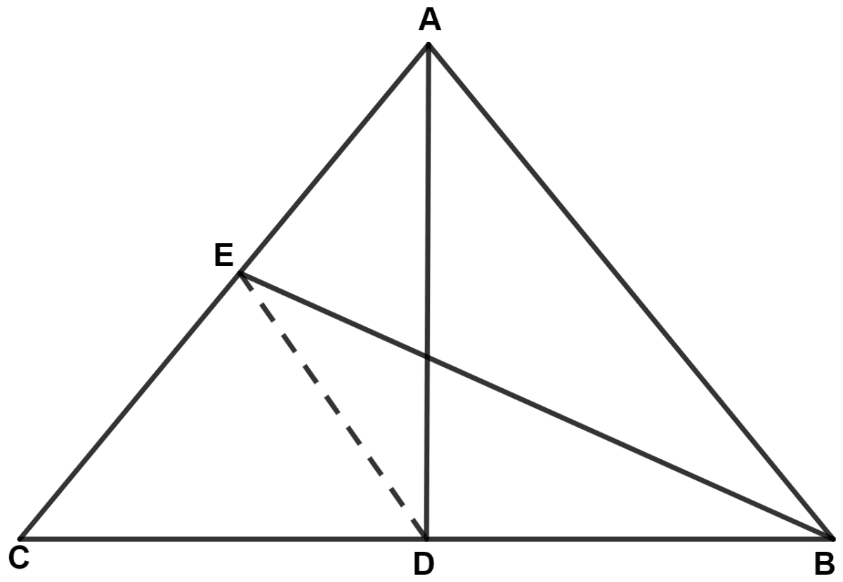 In the given figure AD and BE are medians, then ED is equal to : Mid-point Theorem, Concise Mathematics Solutions ICSE Class 9.