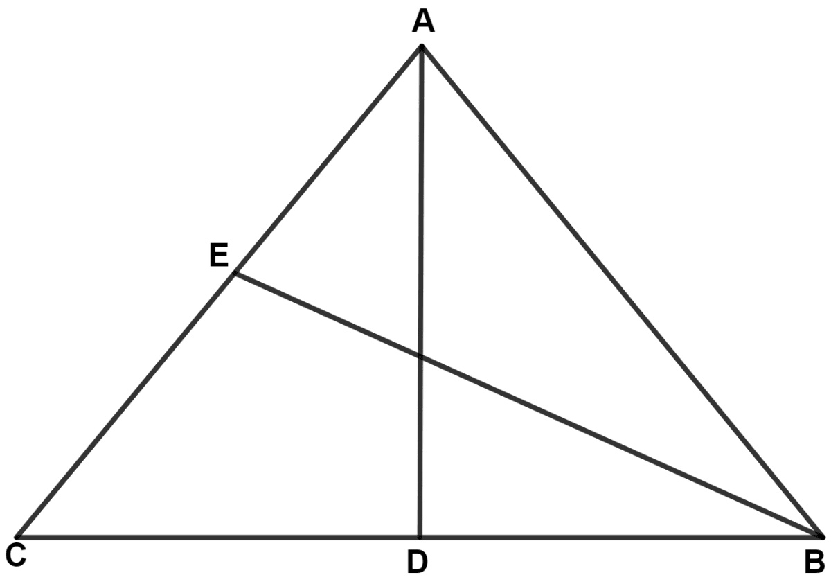 In the given figure AD and BE are medians, then ED is equal to : Mid-point Theorem, Concise Mathematics Solutions ICSE Class 9.