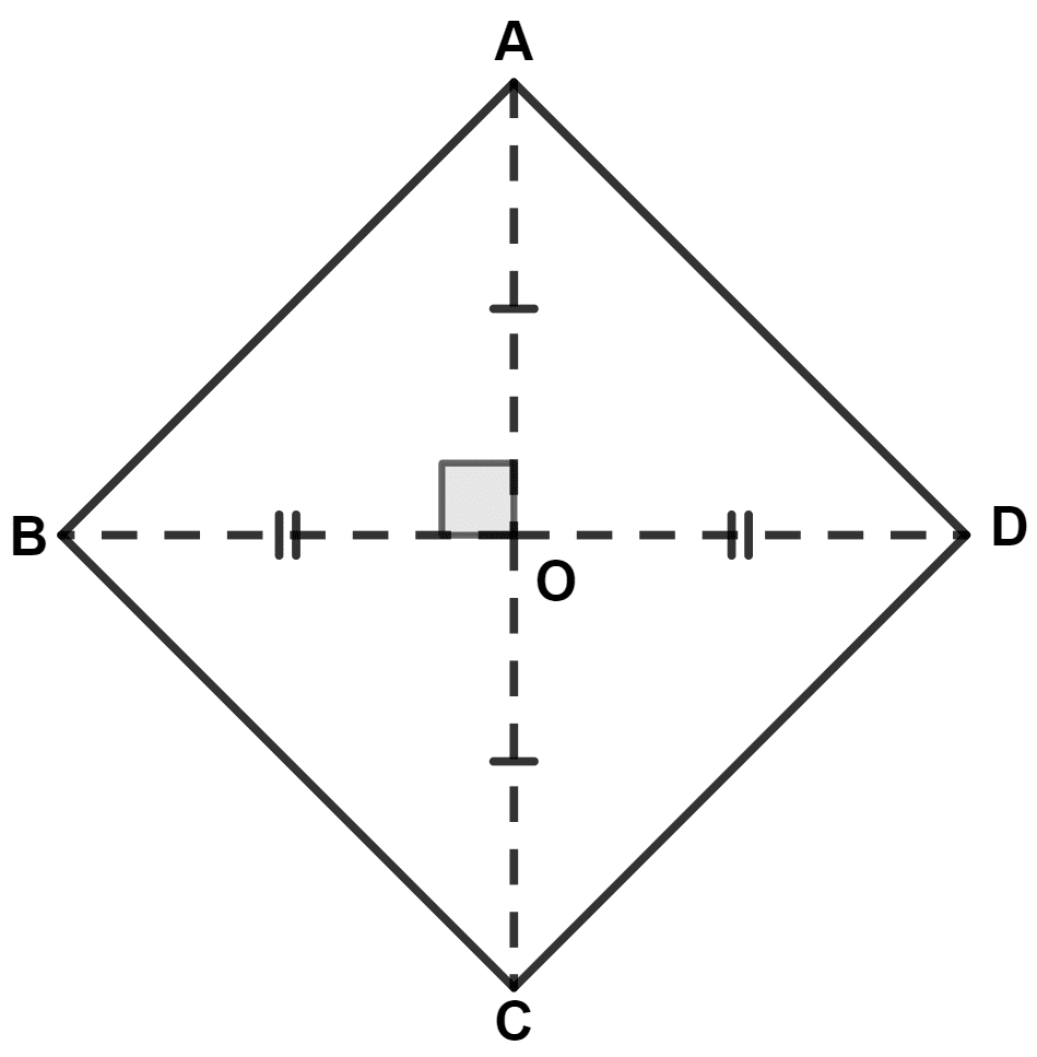 In a rhombus, its diagonals are 30 cm and 40 cm, its perimeter is : Pythagoras Theorem, Concise Mathematics Solutions ICSE Class 9.