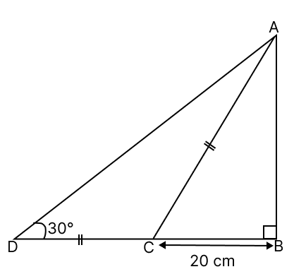 The length of AB is: Solution of Right Triangles, Concise Mathematics Solutions ICSE Class 9.