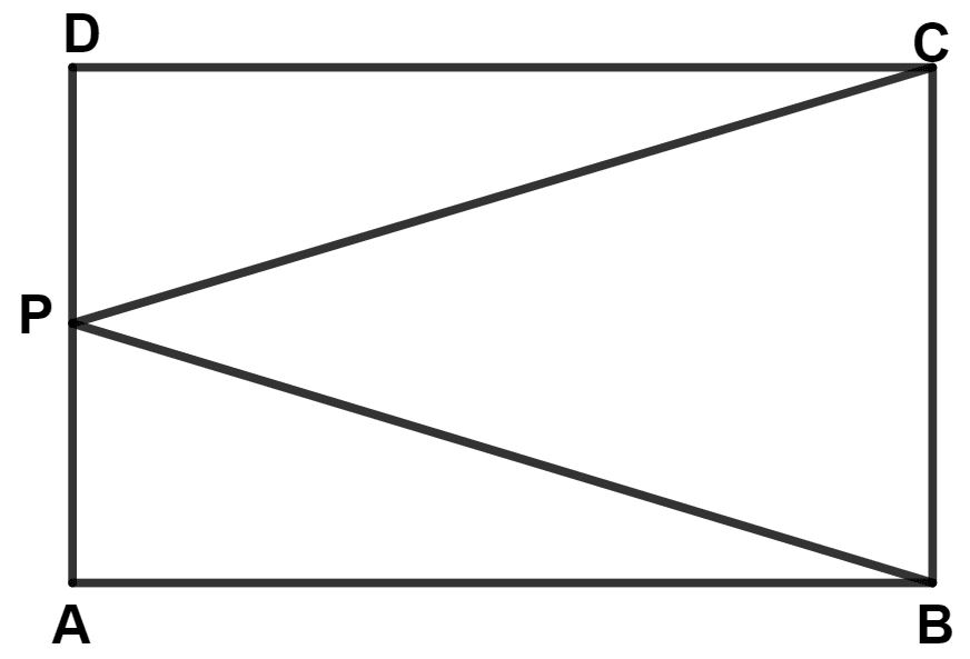 In the given figure, P is mid-point of side AD of rectangle ABCD; then : Isosceles Triangles, Concise Mathematics Solutions ICSE Class 9.