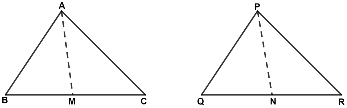 In the given figure, AB = PQ, BC = QR and median AM = median PN, then : Triangles, Concise Mathematics Solutions ICSE Class 9.
