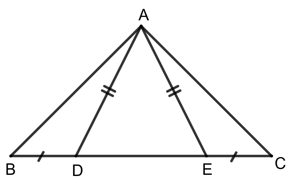 Assertion: ΔABD ≅ ΔACE, Reason: ∠ADE + ∠ADB = ∠AEC + ∠AED. Triangles, Concise Mathematics Solutions ICSE Class 9.