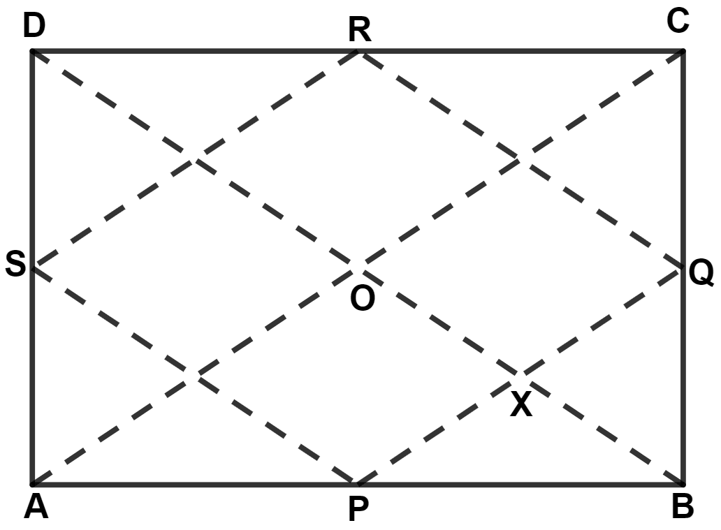 If the quadrilateral formed by joining the mid-points of the adjacent sides of quadrilateral ABCD is a rectangle, show that the diagonals AC and BD intersect at right angle. Mid-point Theorem, Concise Mathematics Solutions ICSE Class 9.