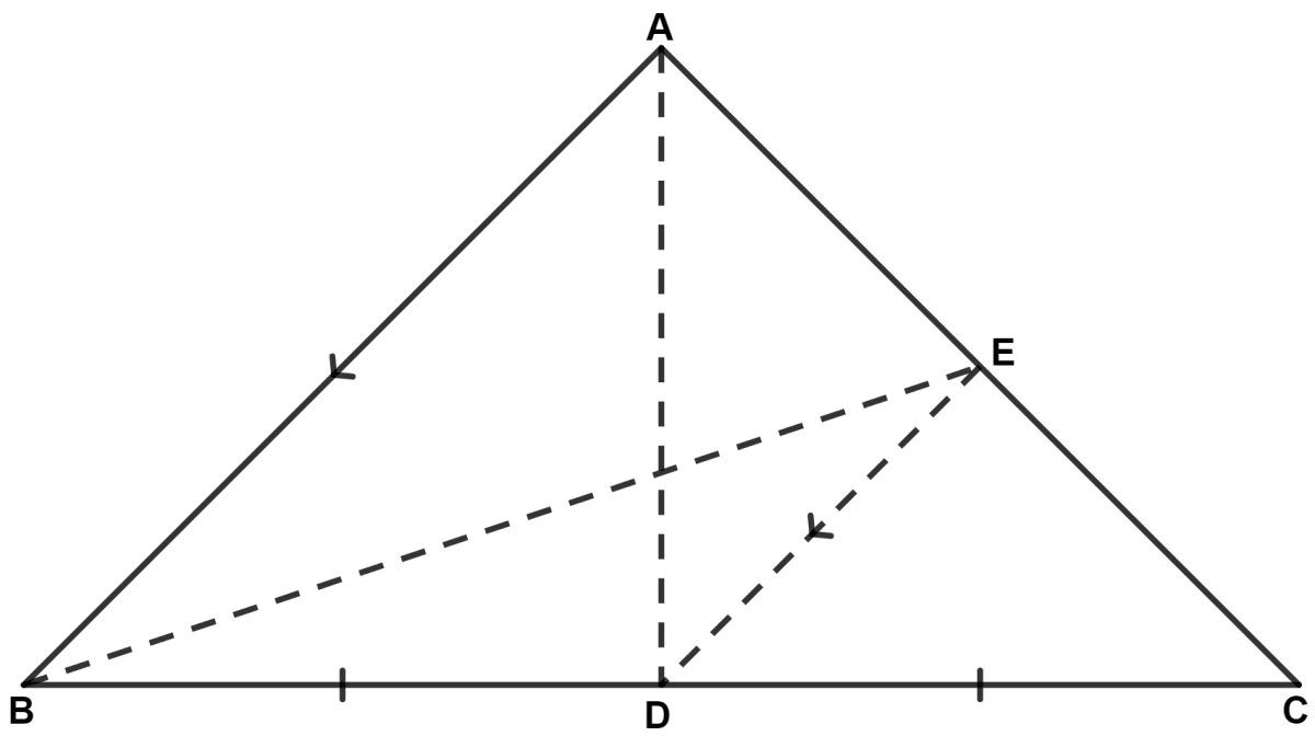 In △ ABC, AD is the median and DE is parallel to BA, where E is a point in AC. Prove that BE is also a median. Mid-point Theorem, Concise Mathematics Solutions ICSE Class 9.
