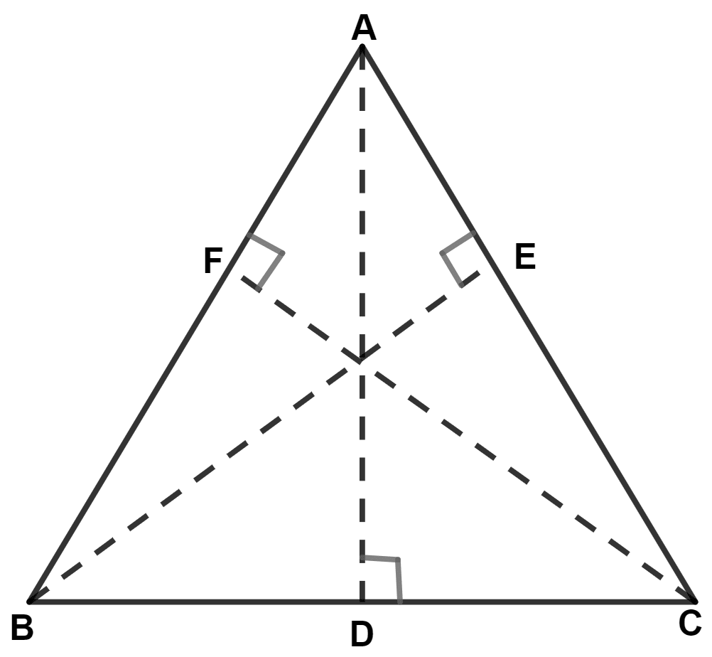 If all the three altitudes of a triangle are equal, the triangle is equilateral. Prove it. Isosceles Triangles, Concise Mathematics Solutions ICSE Class 9.