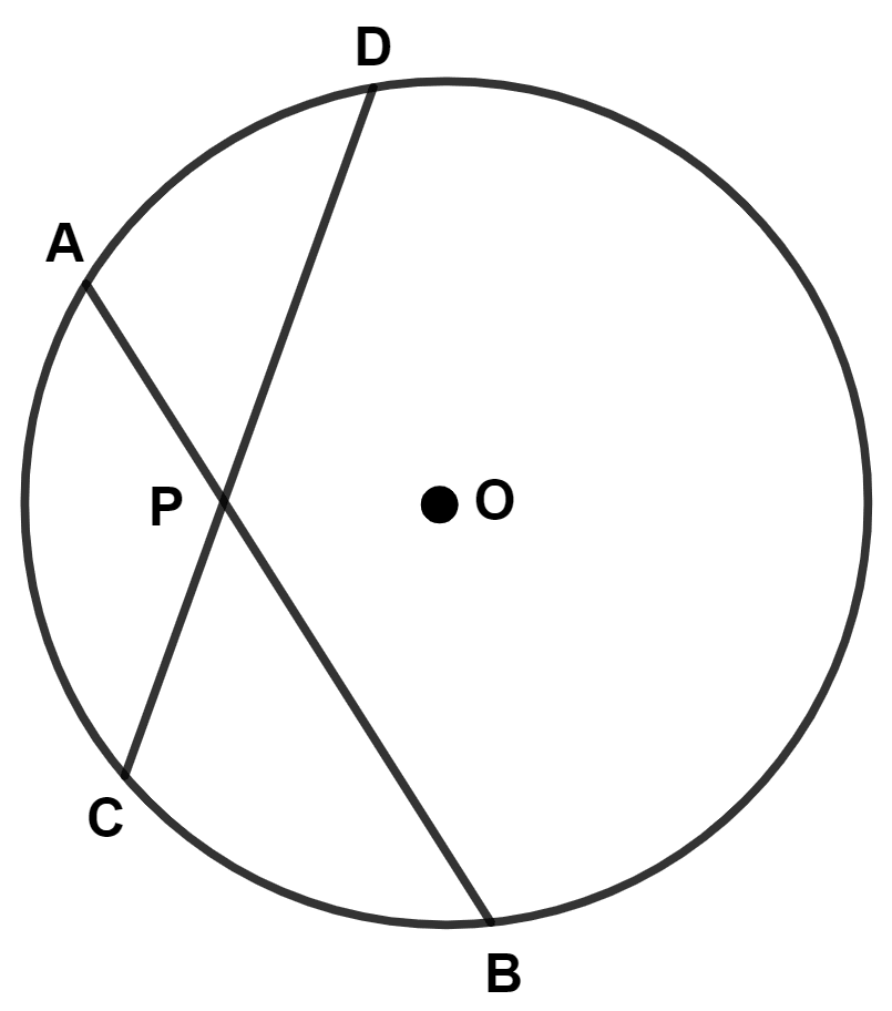 Two equal chords AB and CD of a circle with center O, intersect each other at point P inside the circle. Prove that : Circle, Concise Mathematics Solutions ICSE Class 9.