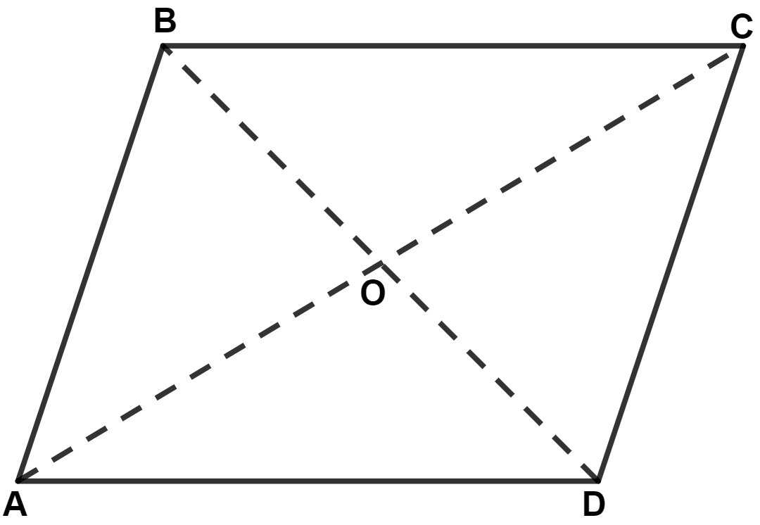 Adjacent sides of a parallelogram are equal and one of diagonals is equal to any one of the sides of this parallelogram. Show that its diagonals are in the ratio 3 : 1. Mid-point Theorem, Concise Mathematics Solutions ICSE Class 9.