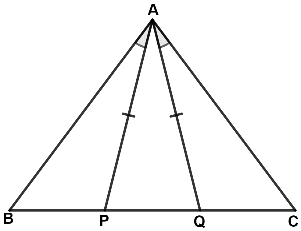 Use the given figure to prove that, AB = AC. Isosceles Triangles, Concise Mathematics Solutions ICSE Class 9.