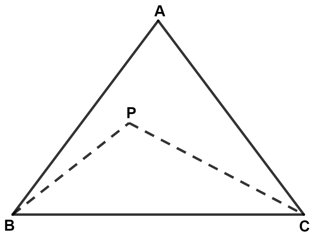 P is any point inside the triangle ABC. Prove that : ∠BPC > ∠BAC. Inequalities, Concise Mathematics Solutions ICSE Class 9.