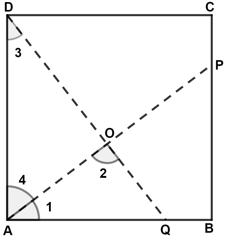 ABCD is a square. A is joined to a point P on BC and D is joined to a point Q on AB. If AP = DQ; prove that AP and DQ are perpendicular to each other. Rectilinear Figures, Concise Mathematics Solutions ICSE Class 9.