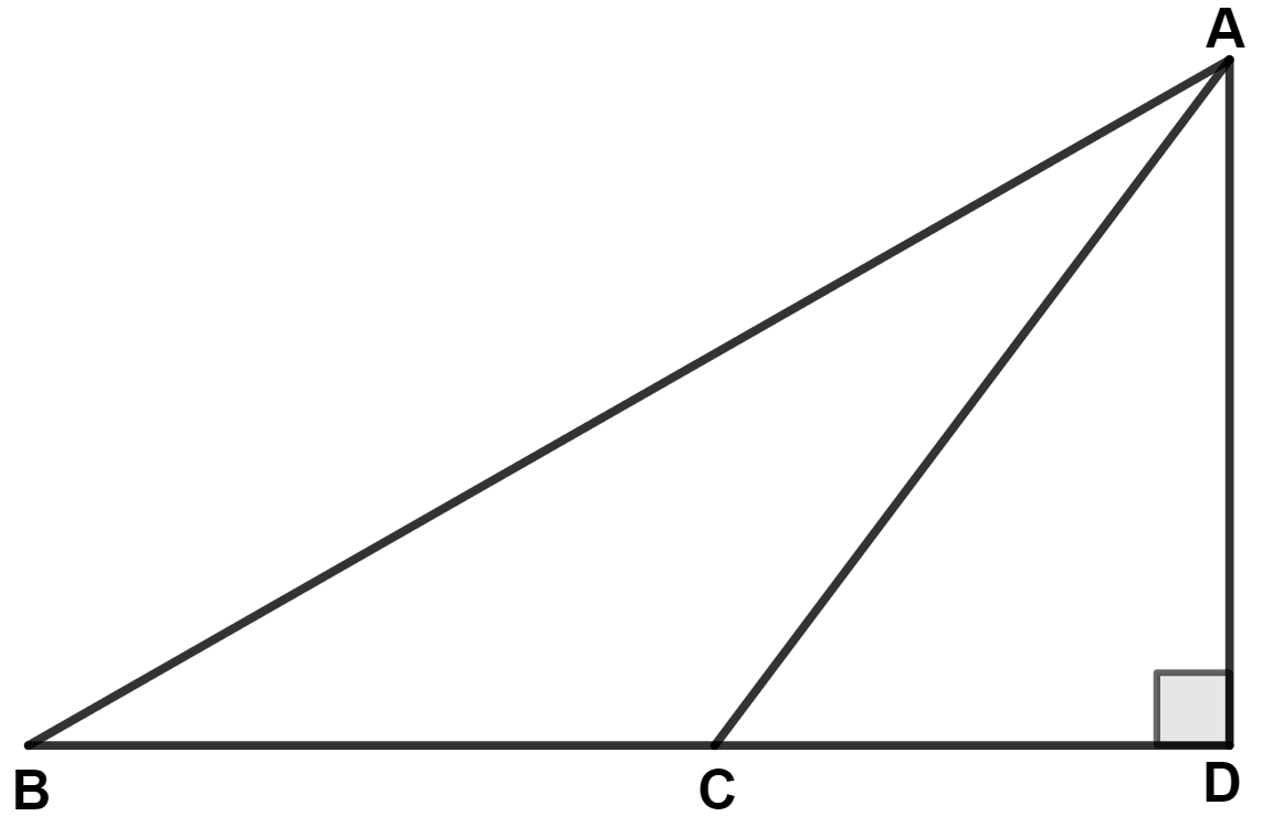 In the given figure, AB = 16 cm, BC = 12 cm and CA = 6 cm; find the length of CD. Pythagoras Theorem, Concise Mathematics Solutions ICSE Class 9.