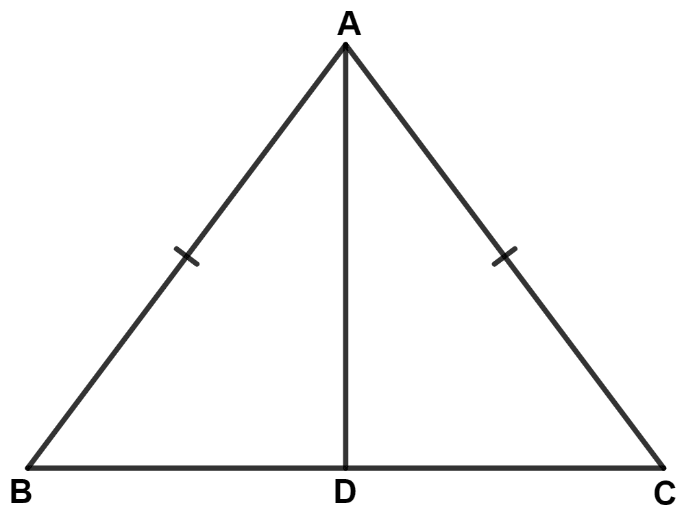 Prove that the straight line joining the vertex of an isosceles triangle to any point in the base is smaller than either of the equal sides of the triangle. Inequalities, Concise Mathematics Solutions ICSE Class 9.
