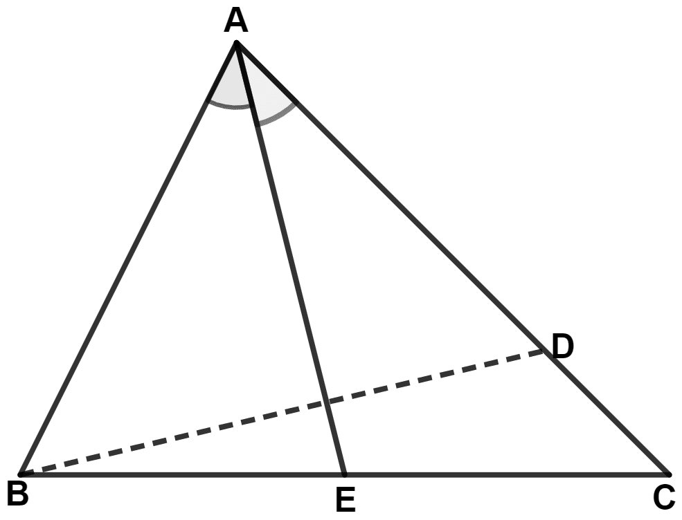 In the following diagram; AD = AB and AE bisects angle A. Prove that : Inequalities, Concise Mathematics Solutions ICSE Class 9.
