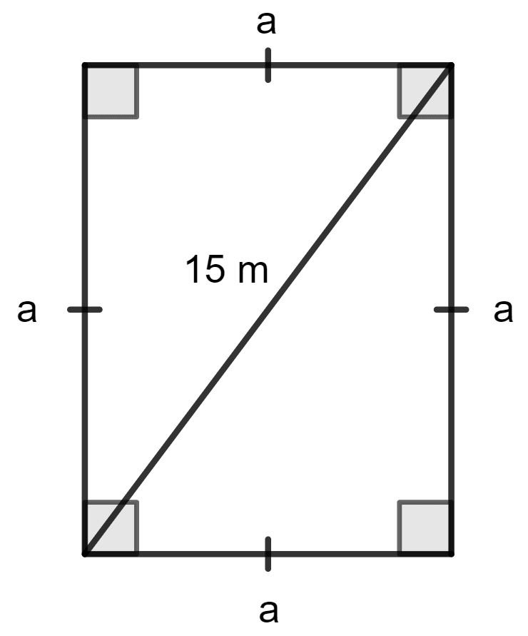 Find the area and perimeter of a square plot of land, the length of whose diagonal is 15 metres. Give your answer correct to 2 places of decimals. Area and Perimeter of Plane Figures, Concise Mathematics Solutions ICSE Class 9.