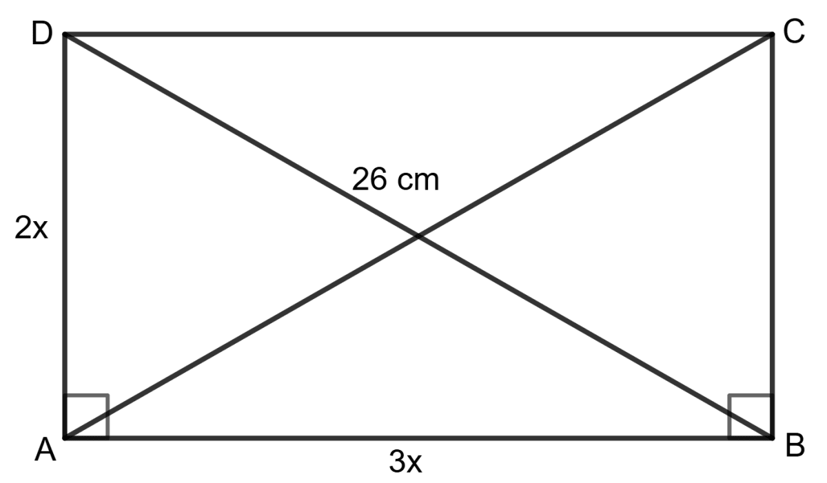 In rectangle ABCD, diagonal BD = 26 cm and cotangent of angle ABD = 1.5. Find the area and the perimeter of the rectangle ABCD. Trigonometrical Ratios, Concise Mathematics Solutions ICSE Class 9.