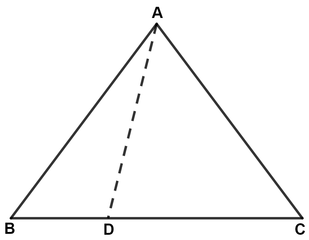 The base BC of triangle ABC is divided at D so that BD = 1/2 DC. Area Theorems, Concise Mathematics Solutions ICSE Class 9.