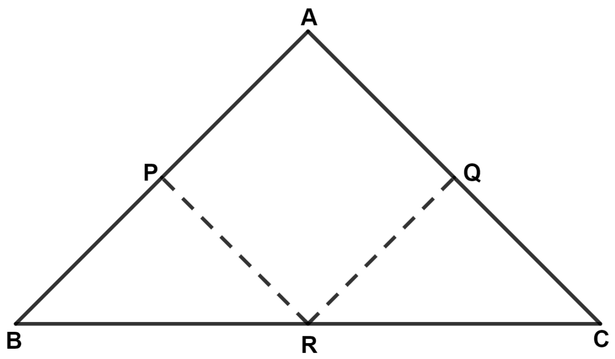 In triangle ABC; AB = AC. P, Q and R are mid-points of sides AB, AC and BC respectively. Prove that : Isosceles Triangles, Concise Mathematics Solutions ICSE Class 9.
