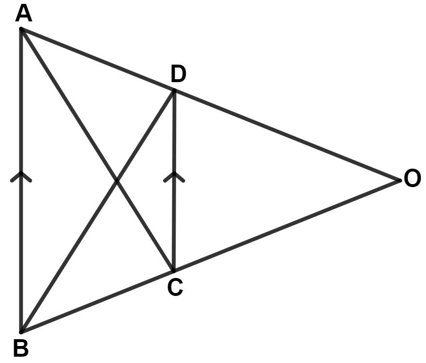 In the following figure, OAB is a triangle and AB // DC. Area Theorems, Concise Mathematics Solutions ICSE Class 9.