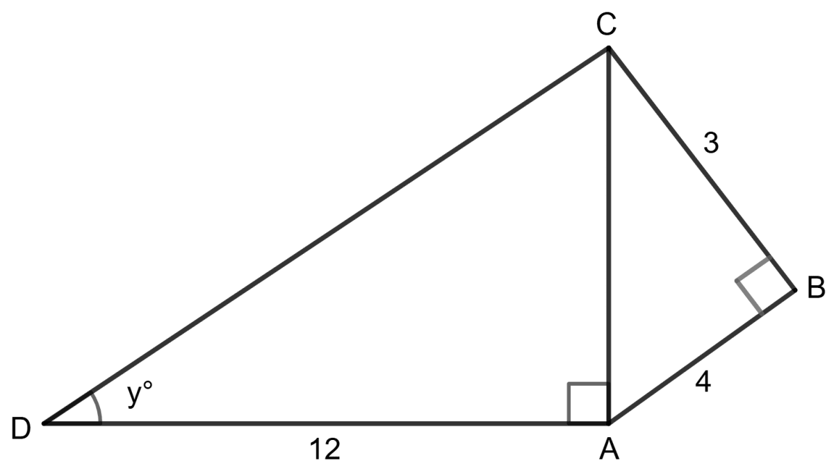 From the given figure, the value of cos y is : Trigonometrical Ratios, Concise Mathematics Solutions ICSE Class 9.