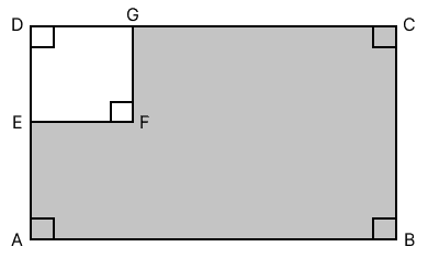 A square DEFG of side 8 cm is inscribed in a rectangle of adjacent sides 20 cm and 16 cm as shown in the figure. Area and Perimeter of Plane Figures, Concise Mathematics Solutions ICSE Class 9.
