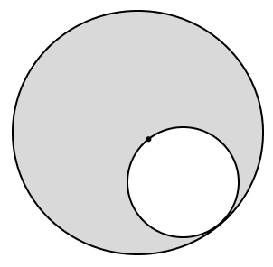 The radii of two circles are 14 cm and 28 cm. If π = 22/7 the area of the shaded portion is : Area and Perimeter of Plane Figures, Concise Mathematics Solutions ICSE Class 9.