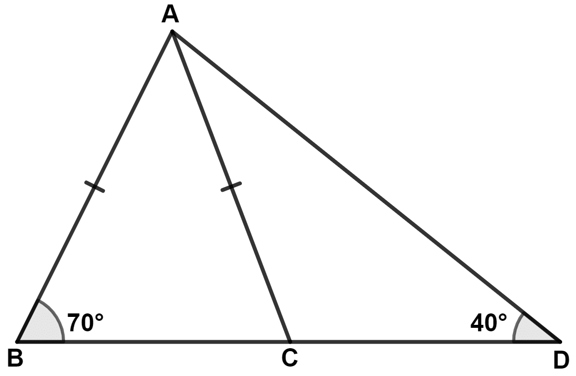 From the following figure, prove that : AB > CD. Inequalities, Concise Mathematics Solutions ICSE Class 9.