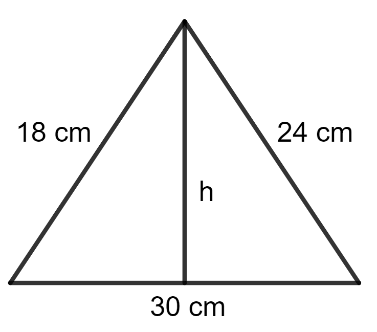 Find the area of a triangle whose sides are 18 cm, 24 cm and 30 cm. Area and Perimeter of Plane Figures, Concise Mathematics Solutions ICSE Class 9.