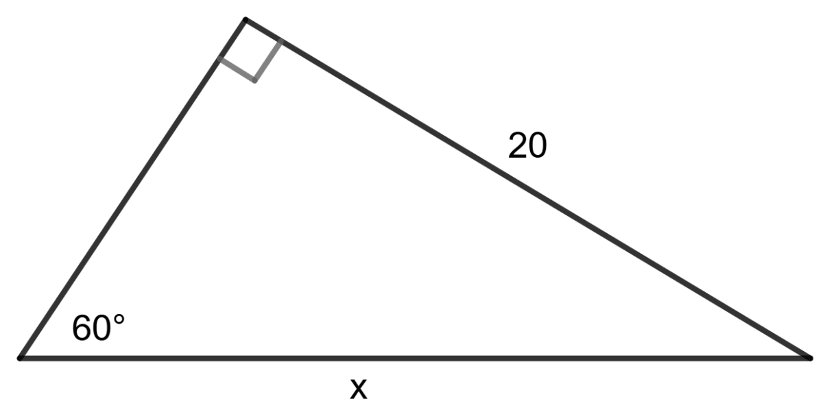 Find 'x', if : Solution of Right Triangles, Concise Mathematics Solutions ICSE Class 9.