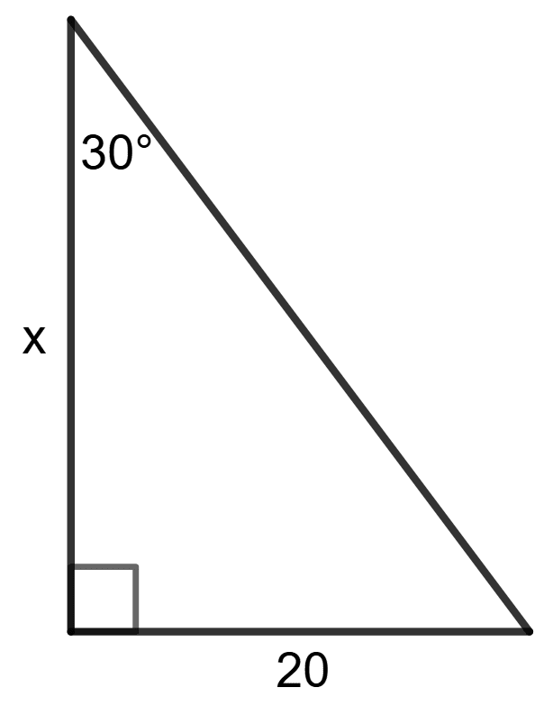 Find 'x', if : Solution of Right Triangles, Concise Mathematics Solutions ICSE Class 9.