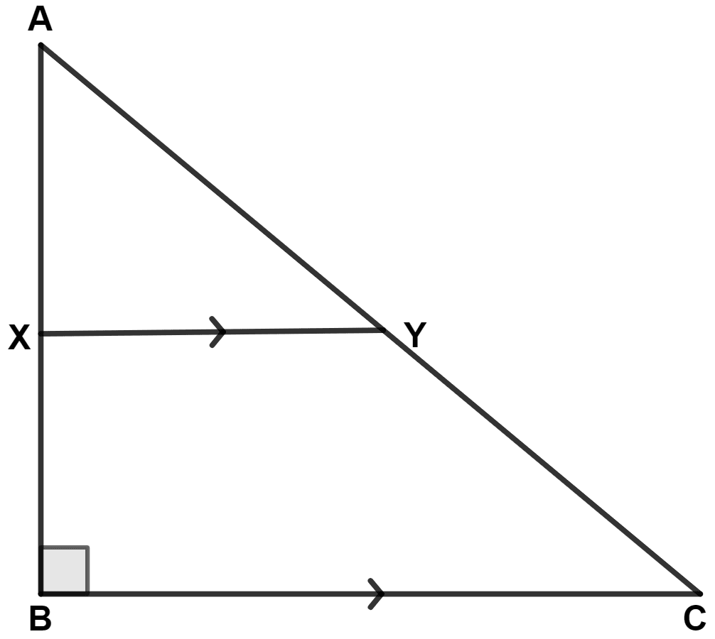 In the given figure, ∠B = 90°, XY // BC, AB = 12 cm, AY = 8 cm and AX : XB = 1 : 2 = AY : YC. Find the lengths of AC and BC. Pythagoras Theorem, Concise Mathematics Solutions ICSE Class 9.